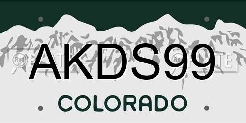 AKDS99 Colorado License Plate