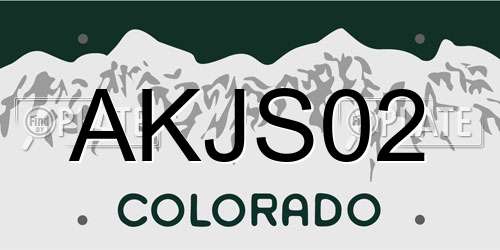 AKJS02 Colorado License Plate