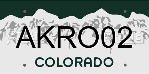 AKRO02 Colorado License Plate
