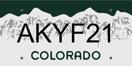 AKYF21 Colorado License Plate