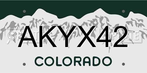 AKYX42 Colorado License Plate