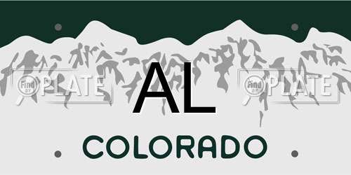 AL Colorado License Plate