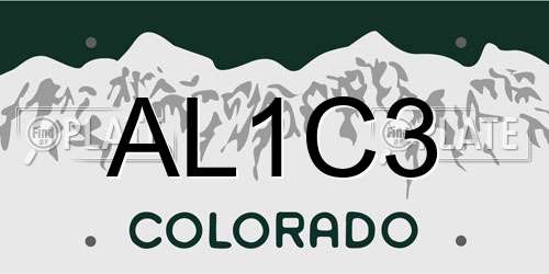 AL1C3 Colorado License Plate