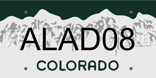 ALAD08 Colorado License Plate