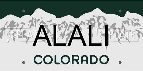 ALALI Colorado License Plate