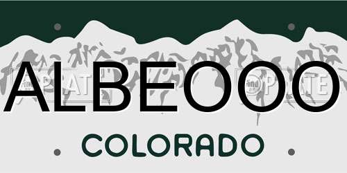 ALBEOOO Colorado License Plate