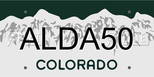 ALDA50 Colorado License Plate