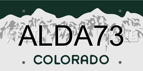 ALDA73 Colorado License Plate