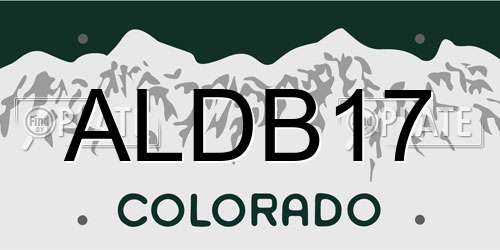 ALDB17 Colorado License Plate