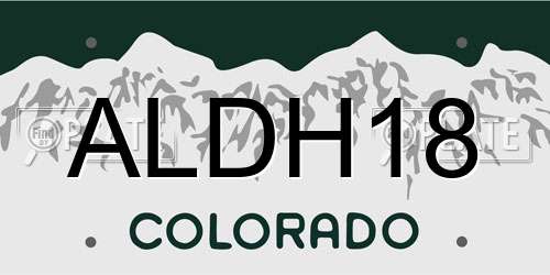ALDH18 Colorado License Plate