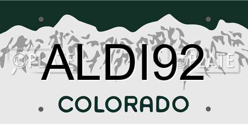 ALDI92 Colorado License Plate