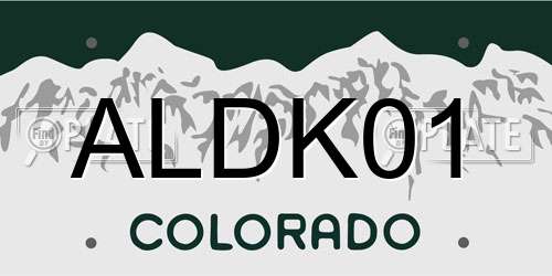 ALDK01 Colorado License Plate