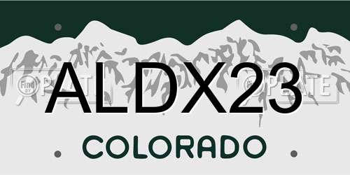 ALDX23 Colorado License Plate