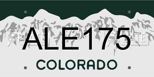 ALE175 Colorado License Plate