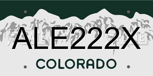 ALE222X Colorado License Plate
