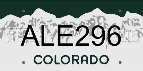 ALE296 Colorado License Plate