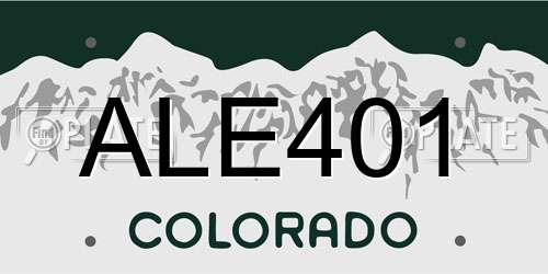 ALE401 Colorado License Plate