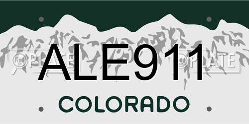 ALE911 Colorado License Plate