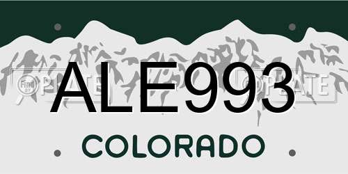 ALE993 Colorado License Plate