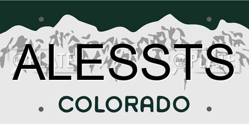 ALESSTS Colorado License Plate