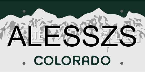 ALESSZS Colorado License Plate