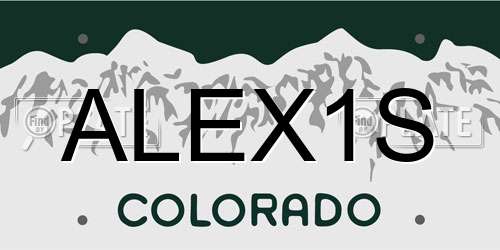 ALEX1S Colorado License Plate
