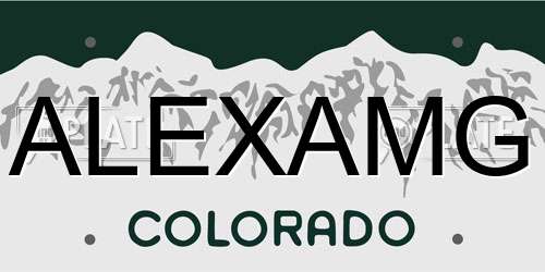 ALEXAMG Colorado License Plate