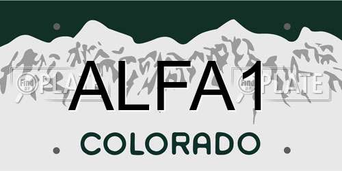 ALFA1 Colorado License Plate