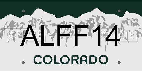 ALFF14 Colorado License Plate