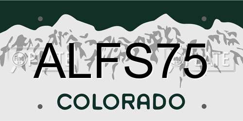 ALFS75 Colorado License Plate