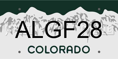 ALGF28 Colorado License Plate