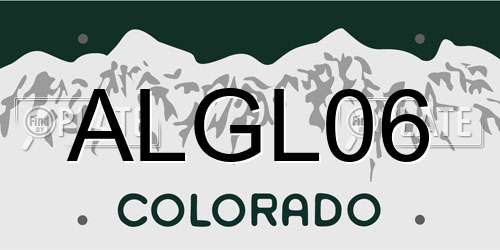 ALGL06 Colorado License Plate