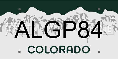 ALGP84 Colorado License Plate
