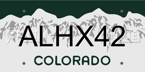 ALHX42 Colorado License Plate