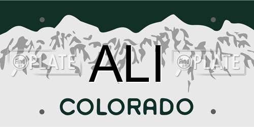 ALI Colorado License Plate