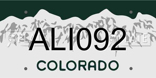 ALI092 Colorado License Plate