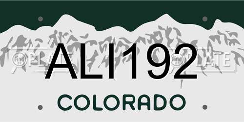 ALI192 Colorado License Plate