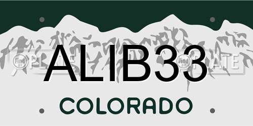 ALIB33 Colorado License Plate