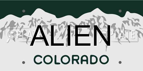ALIEN Colorado License Plate