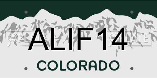 ALIF14 Colorado License Plate