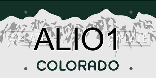 ALIO1 Colorado License Plate