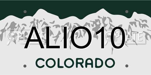 ALIO10 Colorado License Plate