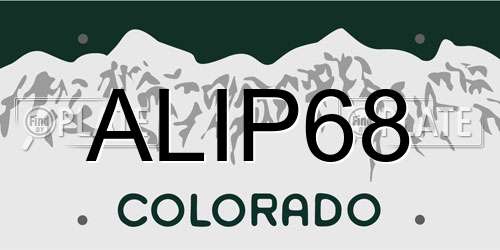 ALIP68 Colorado License Plate