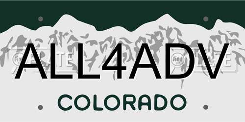 ALL4ADV Colorado License Plate