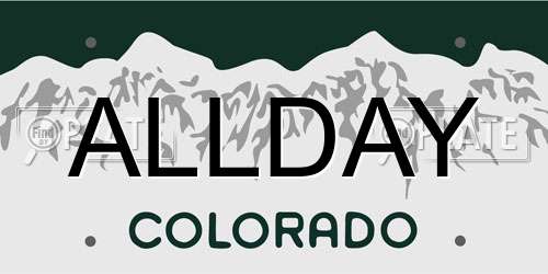 ALLDAY Colorado License Plate