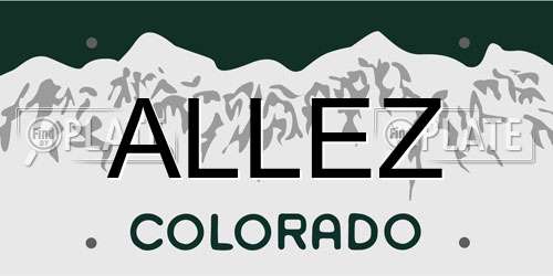 ALLEZ Colorado License Plate