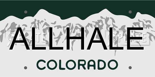ALLHALE Colorado License Plate
