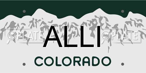 ALLI Colorado License Plate