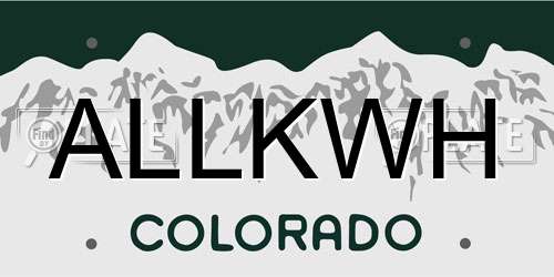 ALLKWH Colorado License Plate