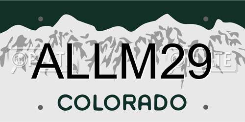 ALLM29 Colorado License Plate